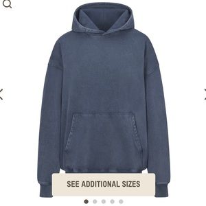 SKIMS NWT STEEL BLUE BOYFRIEND FLEECE HOODIE
